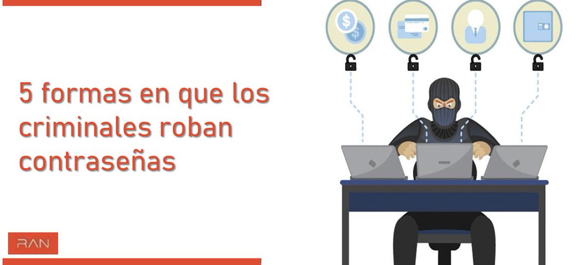 RANSecurity's tweet photo. Te dejamos 5 técnicas que más utilizan los ciberdelincuentes para robar las contraseñas. 

Visualizalas ingresando en: https://t.co/Pw8yDAvrfW

#ranews #ciberseguridad #tecnologia #contraseñas #informatica #protecciondedatos #seguridadinformatica https://t.co/An5mJoZi9r