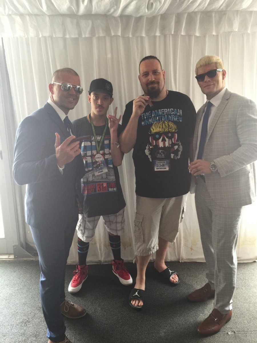 SmarkingDown's tweet photo. We will always treasure our time we got to hang with Cody &amp; watch his success after he left WWE. https://t.co/VmTdjDXxXP