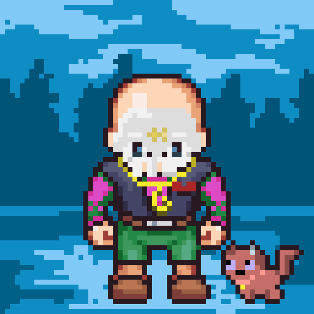 Rayscooker's tweet photo. People call him the mysterious. No one knows what his real face looks like.He always wears a skull mask, no matter whose human skull he is wearing.He was occasionally seen in the forest with his pet. When you are in the forest, be careful. He's watching you. @NEARHolystic #HPClub https://t.co/CviimL6XOf