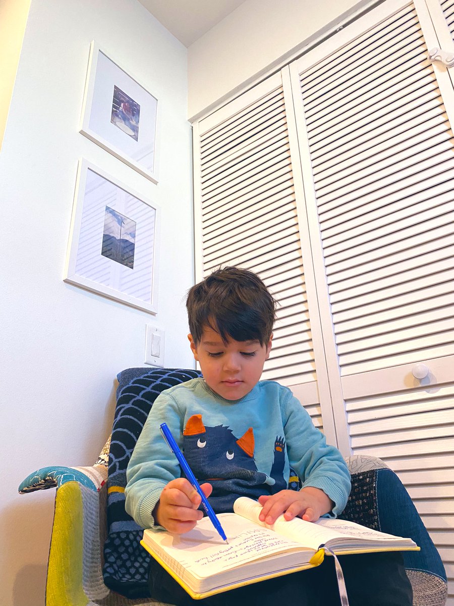 mamashayna's tweet photo. Say hello to my officemate who is helping me organize my day. He said he is writing “I love you.” #MomsinVC #MominVC https://t.co/jeuXk6jgxd