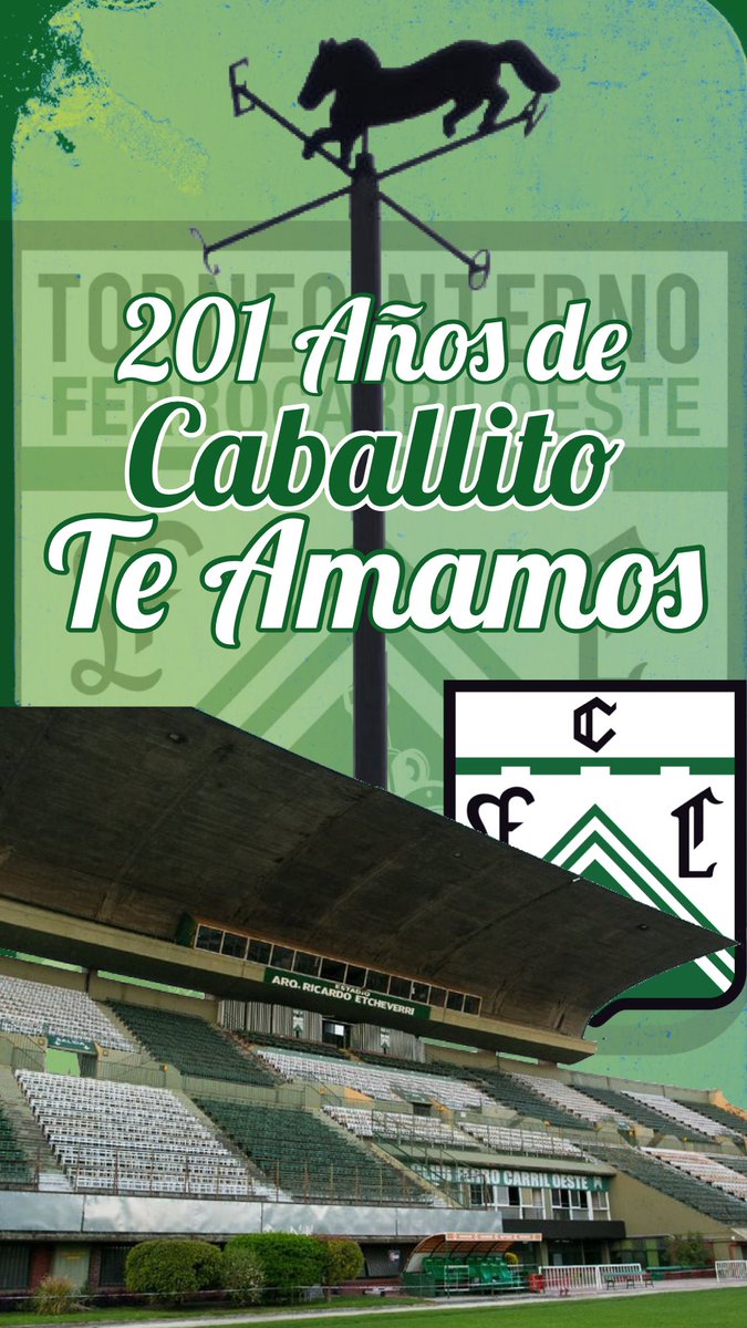 Felices 201 Años Caballito. Te amamos. 

(Crédito de la imagen: Torneo InternoFCO - instagram.com/torneointernof…) 

#caballito #Ferro