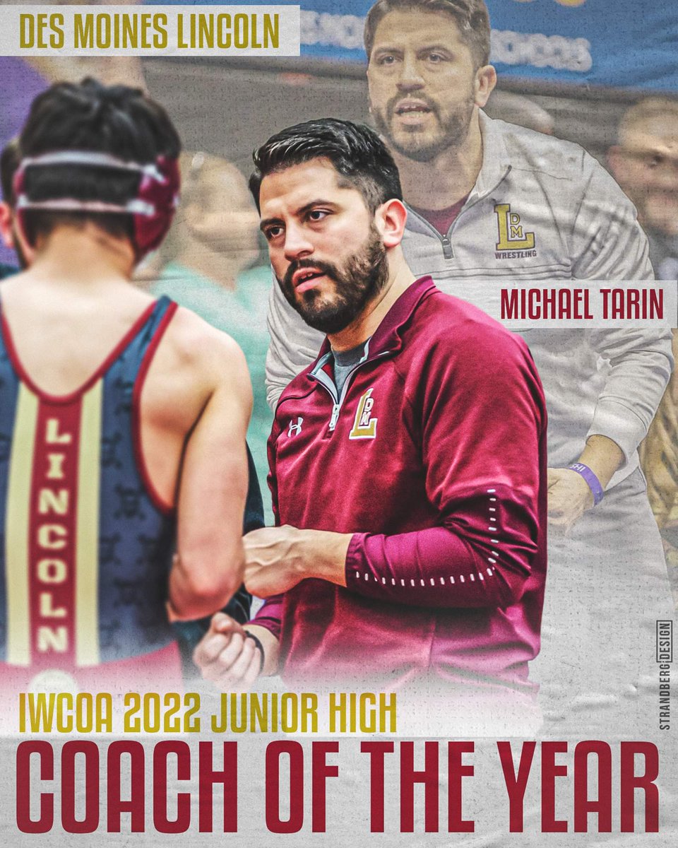 Congrats to Coach <a href="/MTarin8/">Michael Tarin</a> on being selected as a recipient of the IWCOA's 2022 Jr. High Coach of the Year Award. <a href="/DMschools/">DM Public Schools</a> <a href="/LHSrails/">Lincoln High School</a>