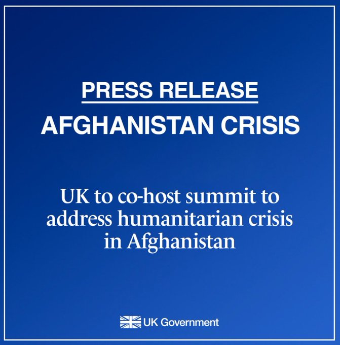 🚨🇬🇧UK + <a href="/UNOCHA/">UN Humanitarian</a> to host #Afghanistan Pledging Summit next month 🚨

Funding target ➡️ $4.4 billion needed by <a href="/UN/">United Nations</a> 

"A critical moment for the international community to step up support" - <a href="/trussliz/">Liz Truss</a> 

"Afghan people need a lifeline" - <a href="/UNReliefChief/">Tom Fletcher</a> 

gov.uk/government/new…