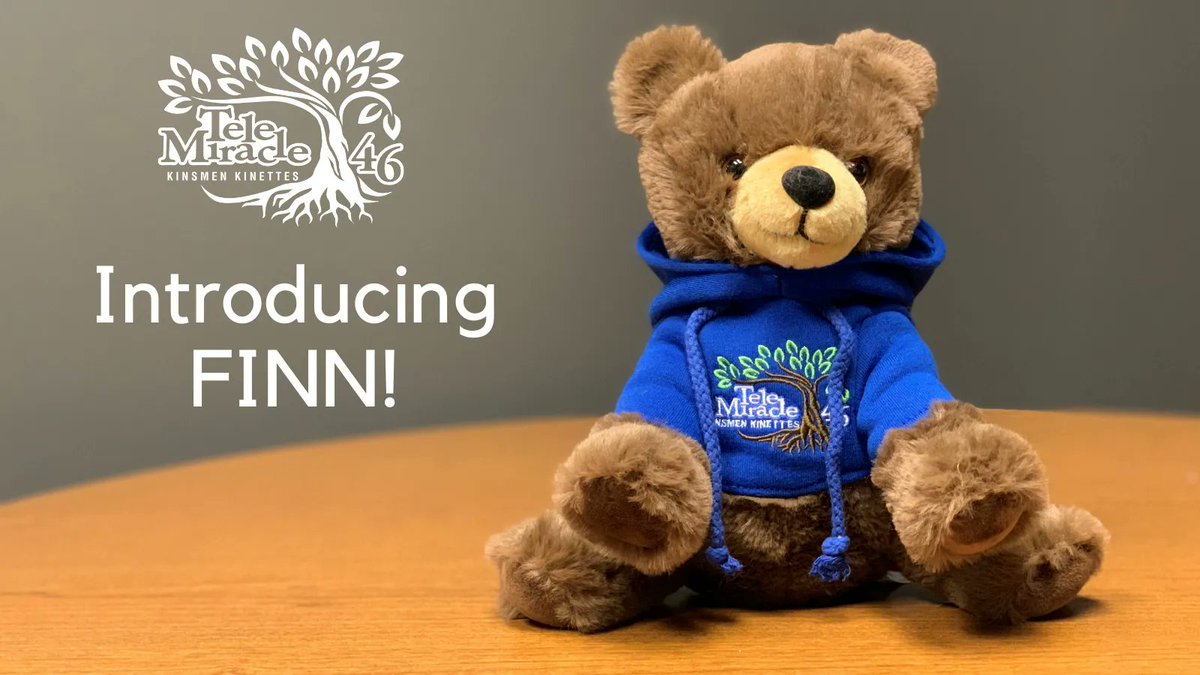 We are so excited to introduce to you, the #TeleMiracle 46 teddy bear, Finn!
You can donate anytime online at buff.ly/2R47ciK  or ring those phones March 5-6, with a minimum donation of $146, to get your very own! 
#TM_46 #TeddyBear #RingThosePhones #KinsmenFoundation