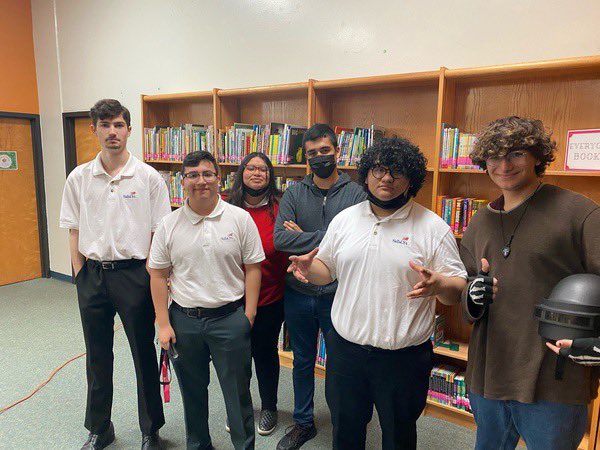 Our HHS Broadcast news team and Digital Cinema team getting ready for Skills USA District competition!❤️🤍❤️🤍❤️ 1st Pic( Karina Mireles, Marco Vega, Carina Jaimez, Brandon Hall) 2nd Pic( Ian Mullins, Carlos Marmolejo, Ariadna Garza, Sergio Coronado, Owen Luna)