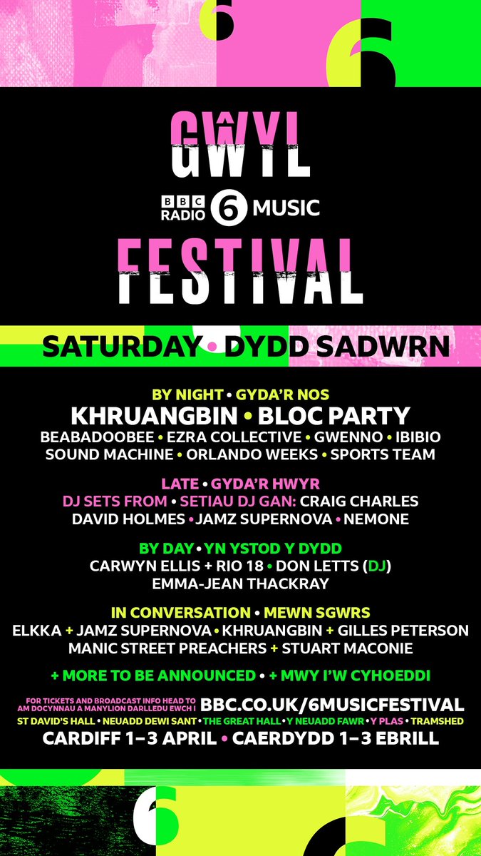 cyngorcaerdydd's tweet photo. 🚨 Cyhoeddiad MAWR! 

🔊 ANFERTH!

🎶 Yng Nghaerdydd y cynhelir 6 Music Festival eleni o ddydd Gwener 1 Ebrill – dydd Sul 3 Ebrill 2022.  Manylion pellach yma 👇

Mwy yma 👉 https://t.co/PsTEPMhGXk https://t.co/JTj6RRaE2z
