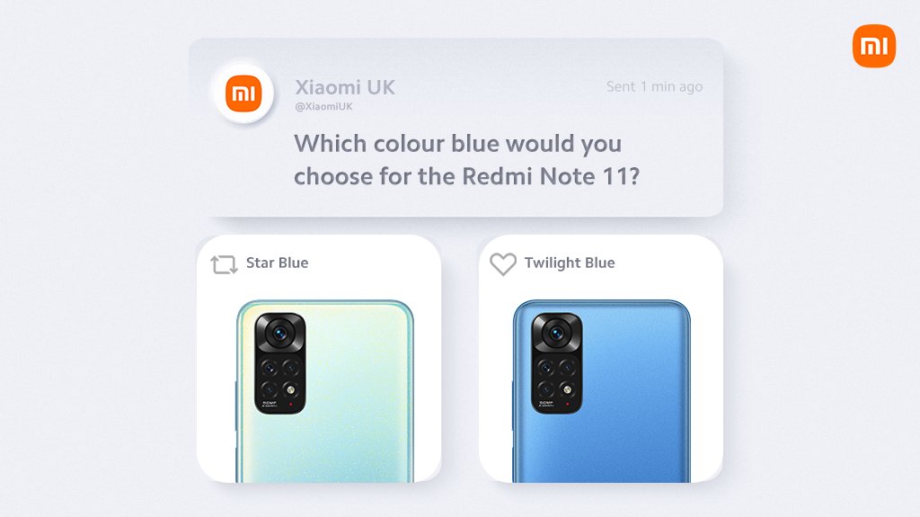 RT or love...

Which shade of blue #RedmiNote11 are you feeling today?