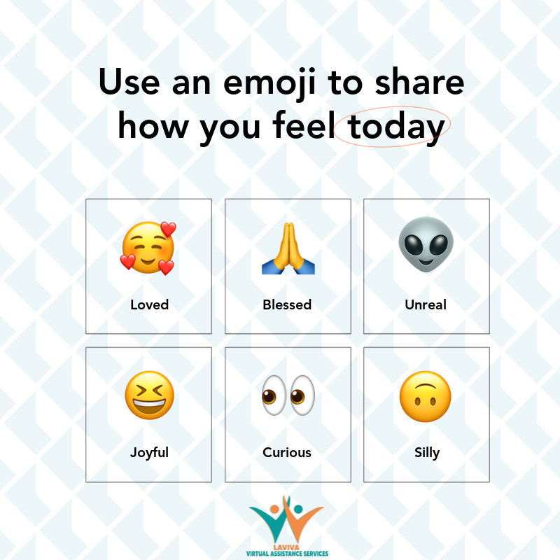 LavivaSocial's tweet photo. Let us know how you feel today!
#todaysmood  #lavivavirtualassistanceservices #virtualassistant #workfromhomejobs #remotework #onlinejob https://t.co/ukRlLUbFx3