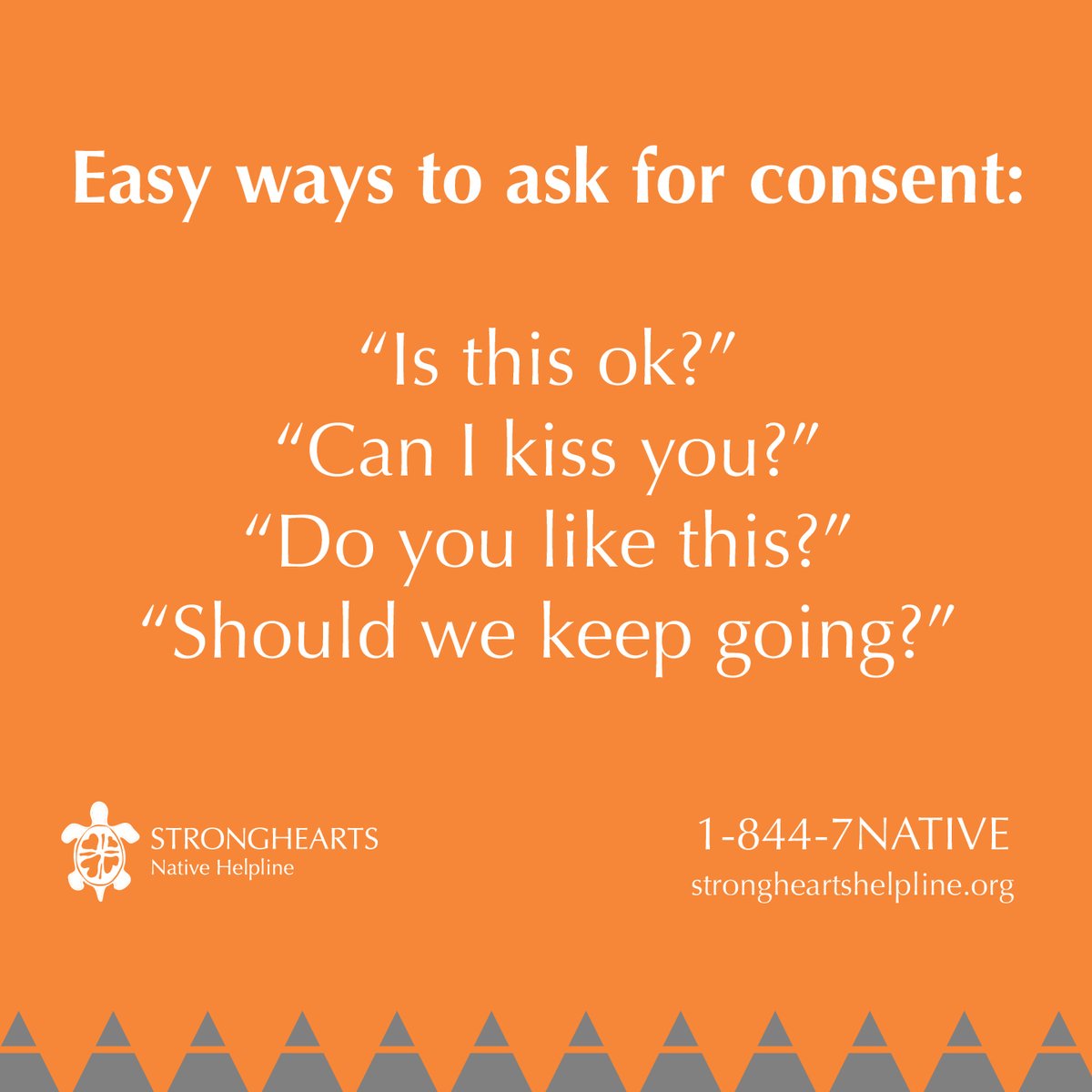 Sexual coercion = sexual violence and it is NOT OK. 🙅 
Sexual coercion happens when your partner constantly pressures you to have sex and you do it to avoid a fight even though you don’t want to. bit.ly/3cDeEJx

Call, text or chat 24/7
#TeenDVAM #Datingviolence #Native