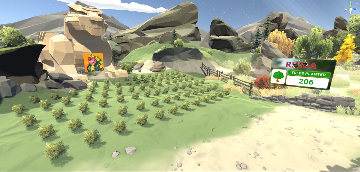 rimbamy's tweet photo. Devlog: We now have a section to symbolize all the trees we had planted in the scene, there's also 8 different endangered animals waiting for you to find them. https://t.co/Yy0XaGt3Ok