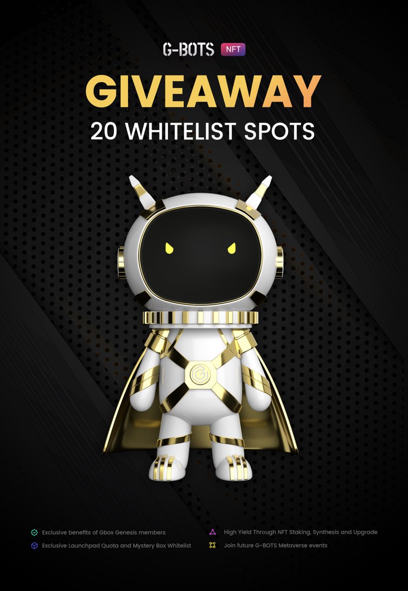 Gboxspace's tweet photo. Like this version of G-BOTS?

Want to get your own G-BOTS?

Join now 👉https://t.co/AoBXII2016

🎉20 WL spots with this post!🎉
1️⃣ Follow @Gboxspace 
2️⃣ Like &amp; RT 
3️⃣ Tag 3 friends

🍀Good luck!

#NFTCommunity #NFTGiveaway #NFTs https://t.co/vhbZMAowhi