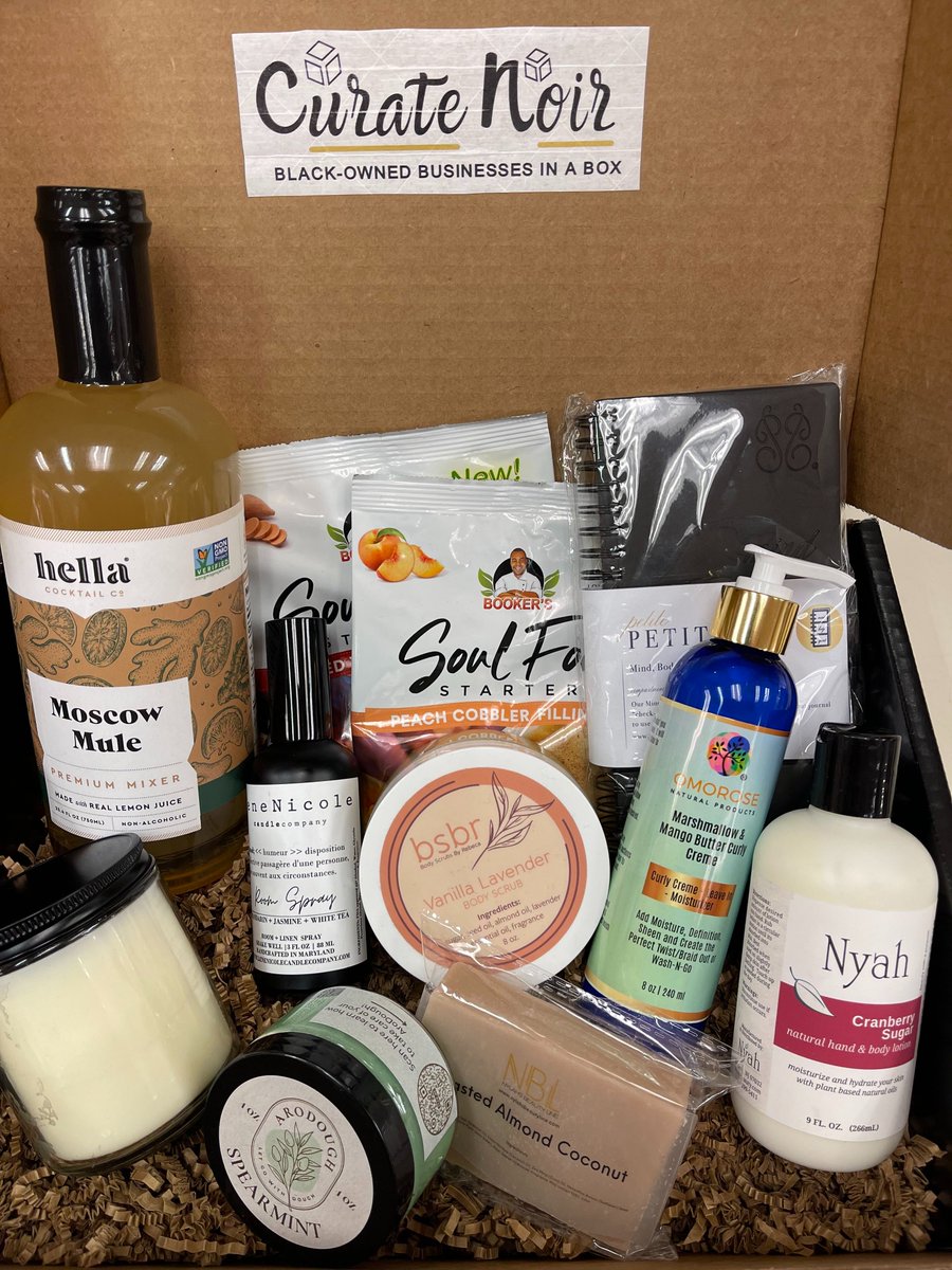 PatHenryMall's tweet photo. In celebration of Black History Month, we're giving away a box of goodies worth $150 from Curate Noir - a marketplace featuring Black-owned small businesses! 

Enter here: https://t.co/LKriCJous5

Winners will be selected 2/28. https://t.co/kuhVuumOL9