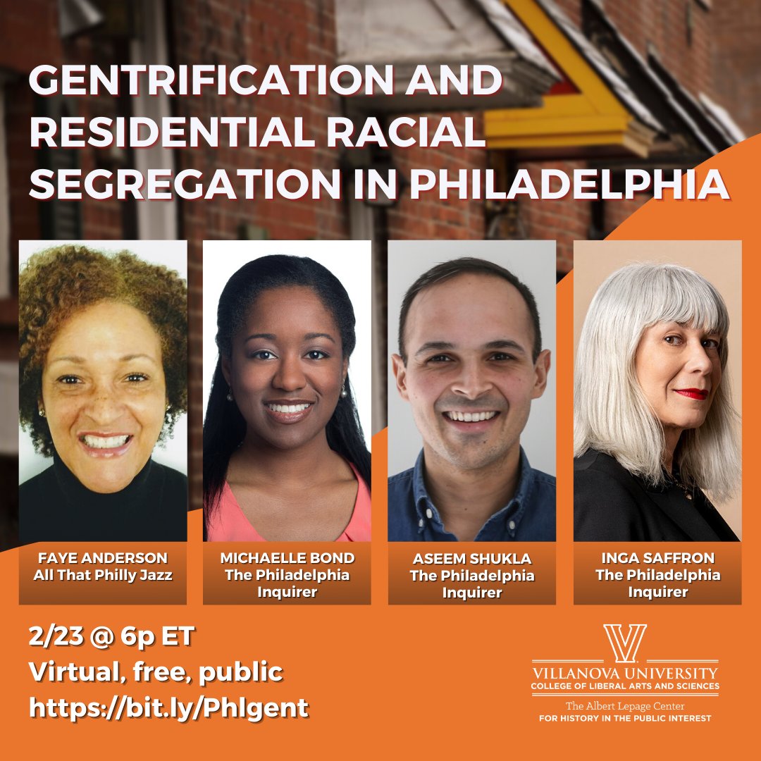 lepagevu's tweet photo. Is Philadelphia one of the most segregated cities in the country? Join us for a conversation with @ashukla89 @MichaelleBond @IngaSaffron and @andersonatlarge about Philadelphia's past and present history. 
Wed, 2/23, 6–7:30 p.m. 
RSVP https://t.co/TRqt6Np2bn

#BlackHistoryMonth https://t.co/jRua66fSeo