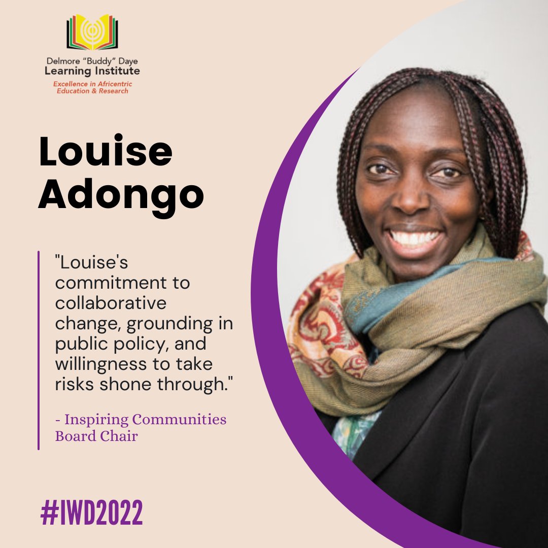 dbdli's tweet photo. 💜 Louise Adongo, ED of Inspiring Communities, is a strong and grounded leader with over a decade of experience in systems change, policy, and evaluation. She is known for bringing care and intention to uncovering the roots of Black women leading in the not-for-profit spaces. https://t.co/q0S8xDIfY2