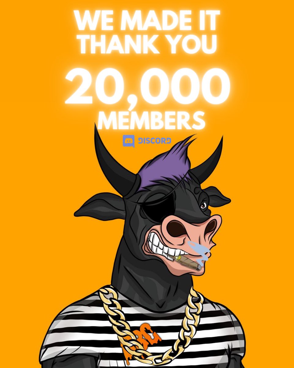 BoredBullsNFT's tweet photo. 20.000 on Discord - WE MADE IT!

Thanks to our strong bored bulls community 🐂🔥

Launch 22.02.2022 - 12pm EST! https://t.co/SgyeZ8HmZJ