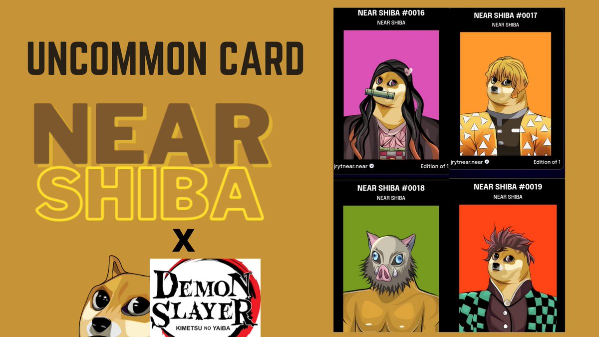 NEAR_SHIBA's tweet photo. Drop First 4 Uncommon Edition
Near Shiba X Demon Slayer Cosplay
My favorite character in demonslayer is TanJiro 🥺 How about yours?
follow and retweet for more give aways🥺
Link below☺️
https://t.co/KbPD798GAq 
#NFT #NFTdrops #NEAR #DemonSlayerSeason2 https://t.co/b17aJMUTnB