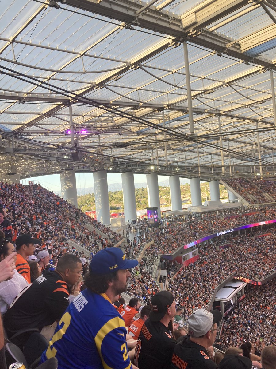 Ryan_M_Wheeler's tweet photo. Nope I don’t regret. Loss stings but everything I thought plus more. Shout out to all the Bengals fans we’ve met and congrats to Big Whit &amp; Rams!  #Whodey https://t.co/OSRTQQs87J