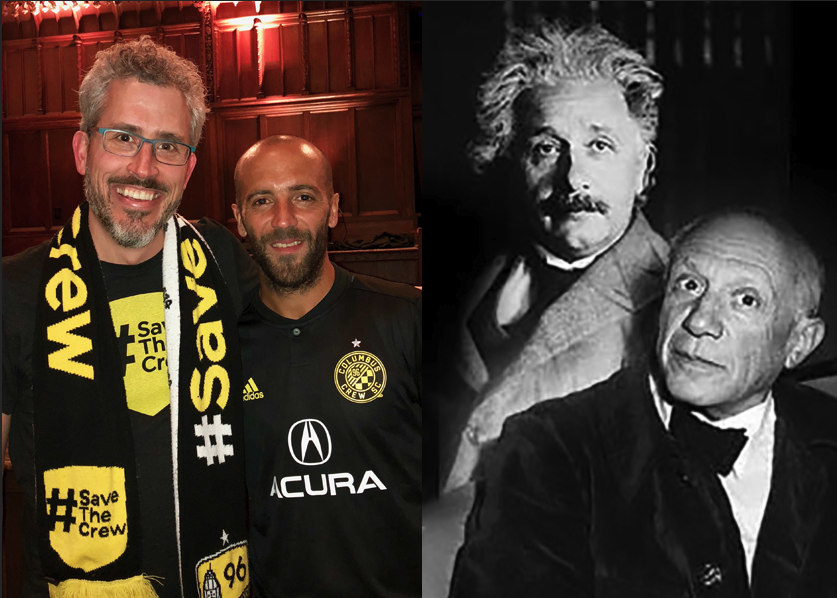 DustinHasPlans's tweet photo. Hey #crew96, I present to you a picture of a crazy-haired genius and a bald-headed masterpiece artist.  

The other picture is of Einstein and Picasso.

@knaas #Threadmaster #Pipa .  . https://t.co/QFbJXrvjx0
