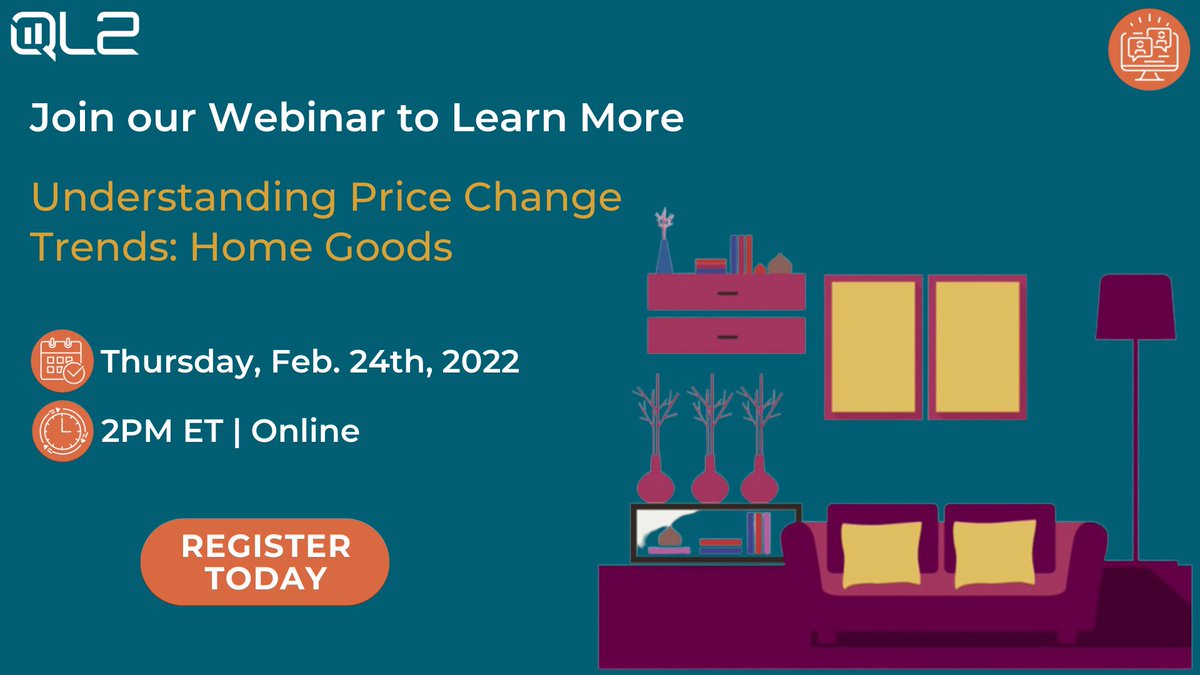 QL2's tweet photo. Did you know? @Walmart changes prices twice as frequently as the market in the #HomeDecor category.
Register for our #Webinar on 2/24 @ 2 PM ET to learn more about price change trends in the #HomeGoods industry.
https://t.co/AUVaWlsZMN
#QL2Software #QL2 #RetailPerformance https://t.co/LkZVe5nqiW