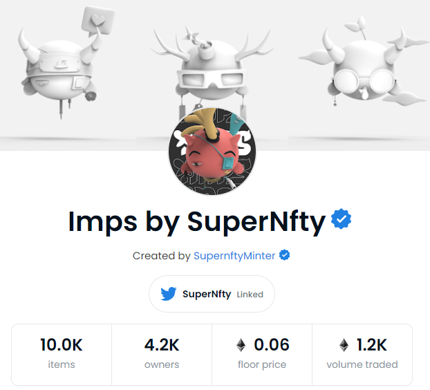 SuperNfty's tweet photo. WE'RE FINALLY VERIFIED! ☑️🎉
Thank you @opensea ♥️ https://t.co/AKb2SApXBc