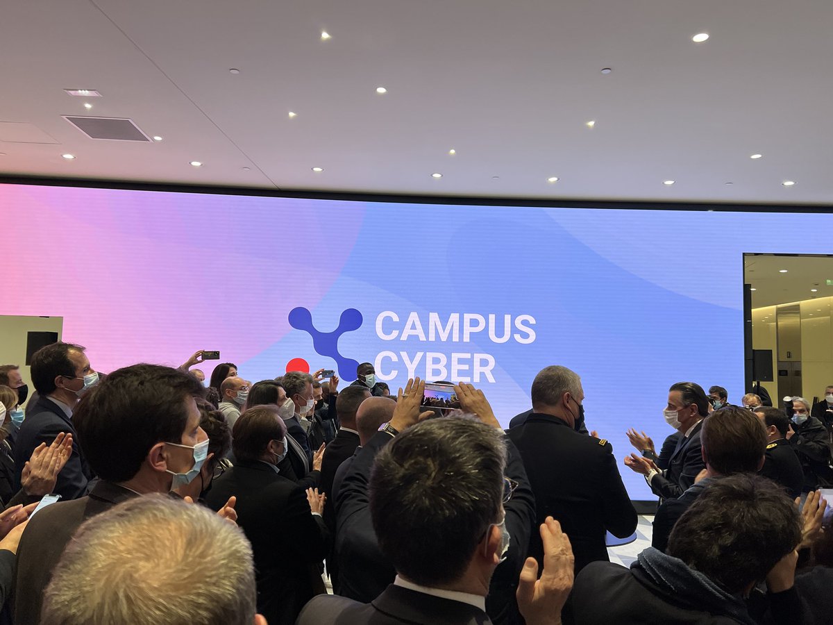 ThTrouve's tweet photo. Inauguration du #CampusCyber véritable camp d’entraînement de la #cyber française 🇫🇷. #former #innover #gerer #cybersecurite @MVDBCampusCyber @BrunoLeMaire @cedric_o https://t.co/1RUXLY4uAj