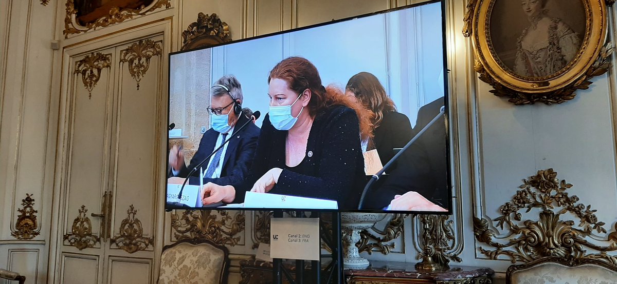 HungaryintheEU's tweet image. Today&apos;s informal #EPSCO at #Bordeaux 🇫🇷 is about challenges &amp;amp; solutions to the green and #digitaltransitions. Dep. St.Sec Viktória Zöld-Nagy presented Hungary’s answers, incl. the overhauled 🇭🇺system of #vocationaltraining that gives workers better skills to adapt for the future.