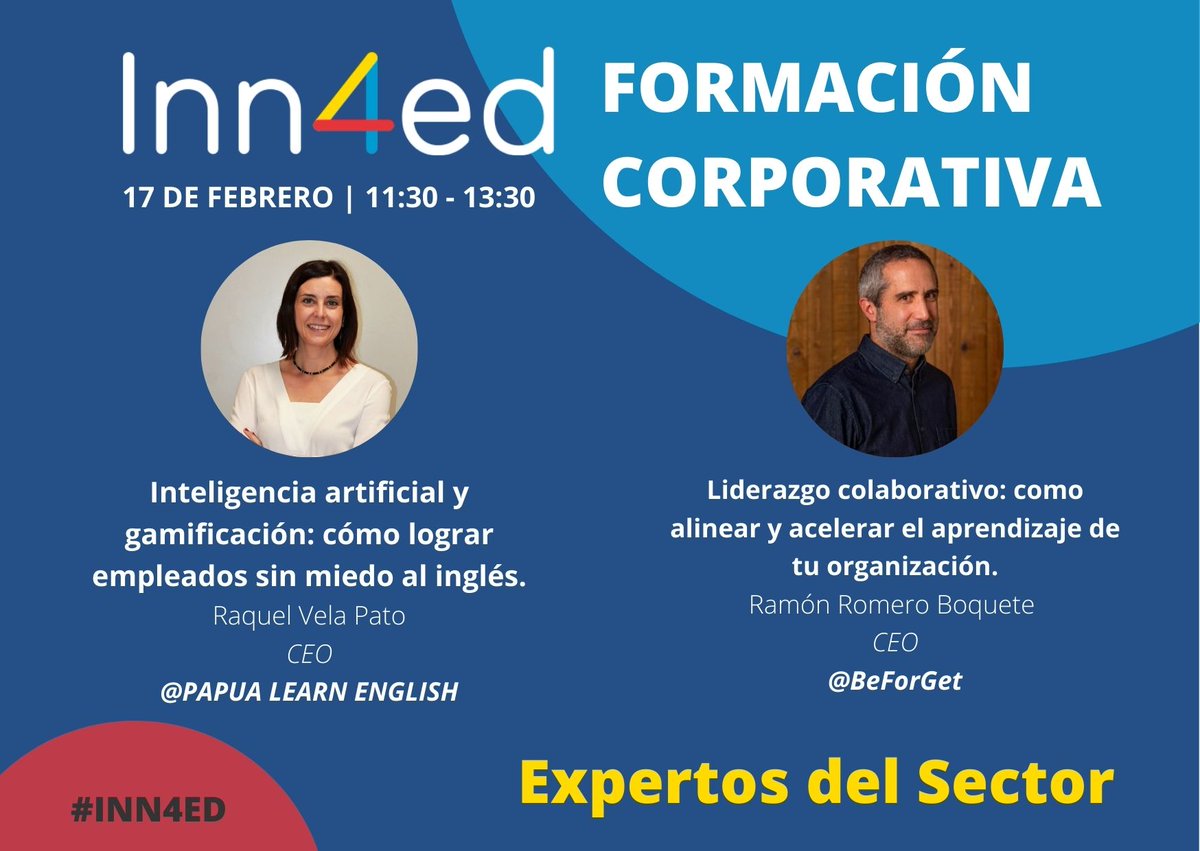 EdtechSpain_Org's tweet photo. El jueves arrancaremos con el bloque #FormaciónCorporativa donde podrás conocer las últimas tendencias con grandes expertos de @SnacksonApp, @ISDI_edu, @BeForGet y @ODILO_ES.
¡No pierdas esta oportunidad de mejorar la formación de tus empleados!
#INN4ED #EdTech #EdTechIsOnFire https://t.co/L5kzo7R6aD