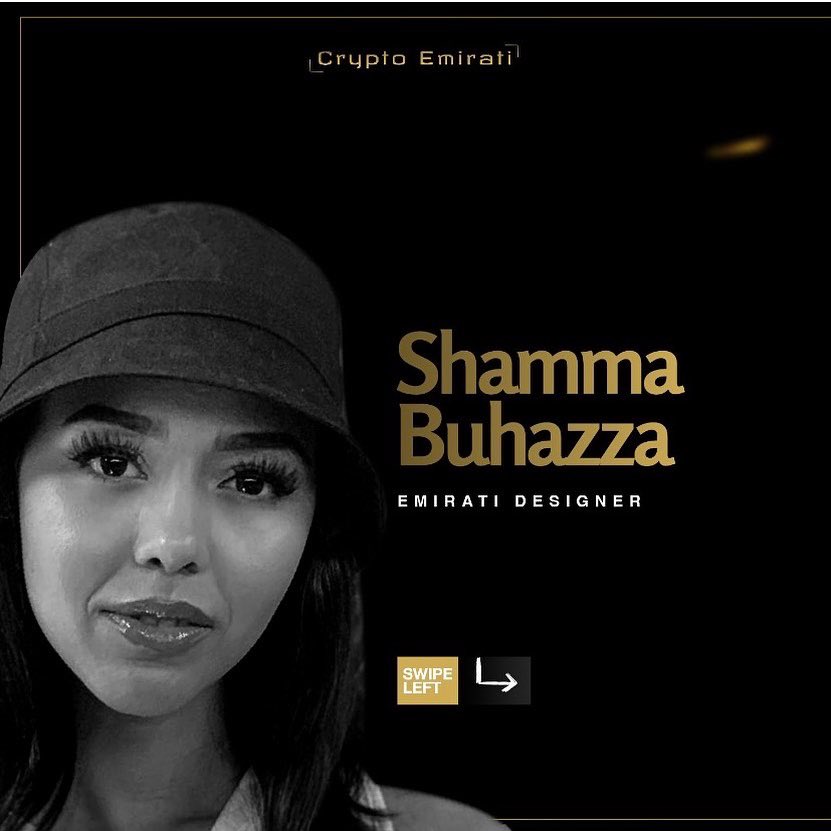 CryptoEmirati's tweet photo. #Emirati Artist @ShammaBuhazza , a graduate of Parsons, is known for her interest in typography and #digital #artwork. She is one the artists who contributed to the #CryptoEmirati #NFT collection. Visit the website to see more of her work https://t.co/87ZzU7NmXV https://t.co/dmWyBDfBcz