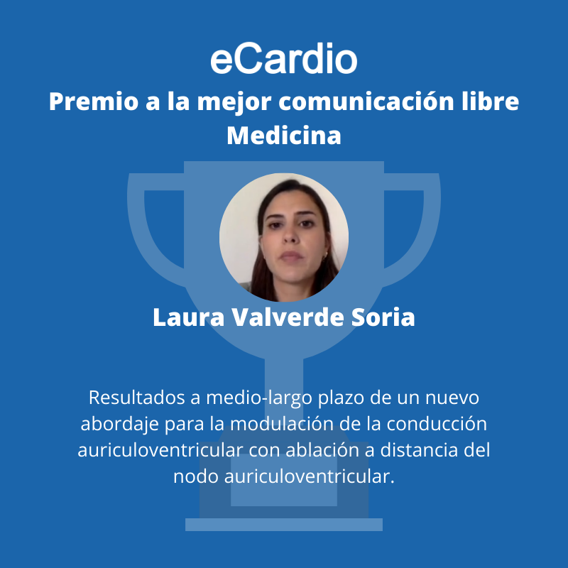 🏆 Premio a la mejor comunicación libre en Medicina de #eCardio22. ¡Enhorabuena, <a href="/ValverdeSoria/">Laura Valverde Soria</a>!
