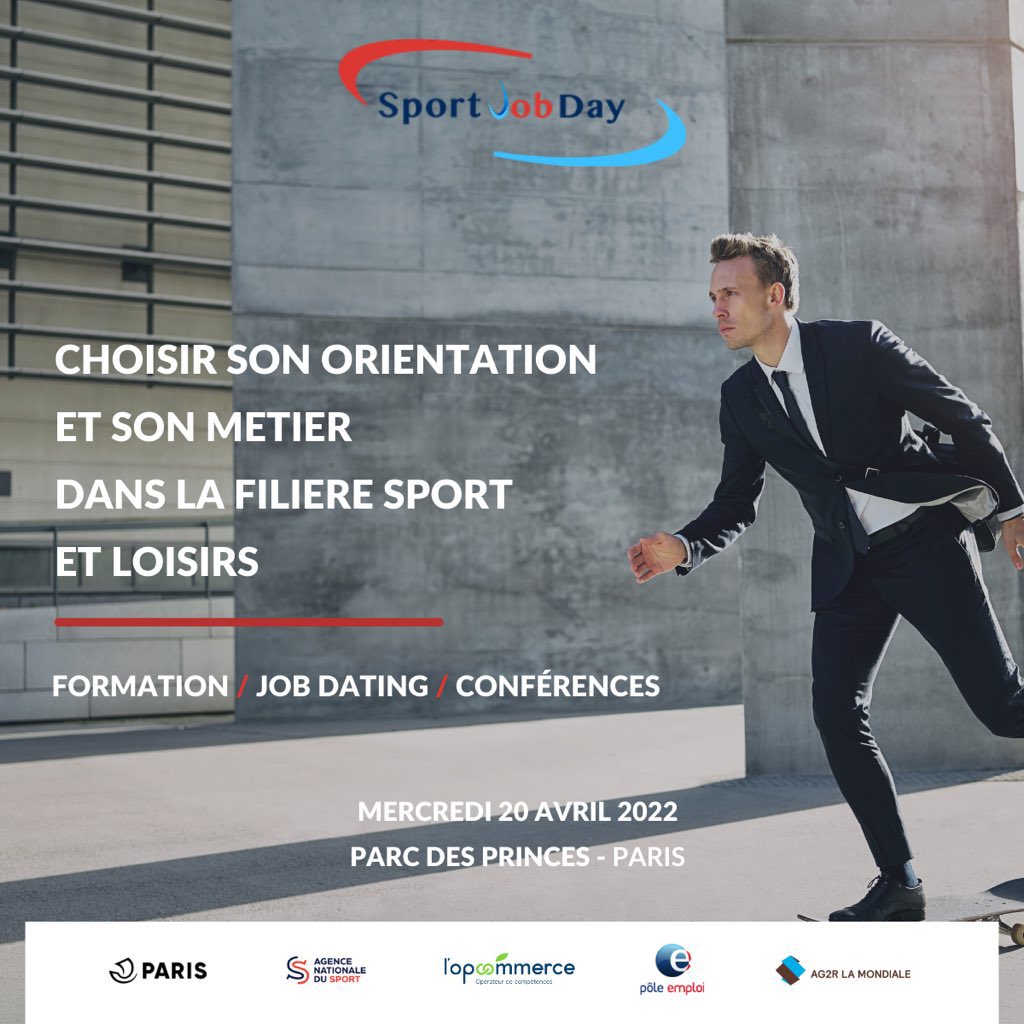 🗓 Après deux premières éditions réussies en 2018 et 
2019, nous sommes ravis de vous annoncer le retour du Sport JOB Day pour 2022 !

Rendez-vous donc le 20 avril 2022 au Parc des Princes 🏟 !   

Retrouvez-nous sur sportjobday.com pour en apprendre plus !