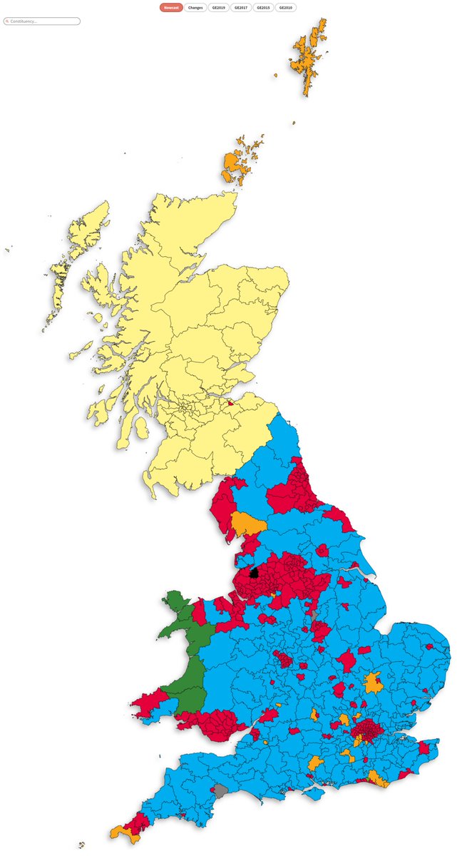 Nowcast Model + Interactive Map (15/02) LAB: 305 (+103) - 38.9% CON: 242 (-123) - 33.3% SNP: 57 (+9) - 4.2% LDM: 19 (+8) - 10.2% PLC: 5 (+1) - 0.6% GRN: 1 (=) - 6.2% RFM: 0 (=) - 4.1% Others: 2 (+2) - 2.4% LAB 21 Short. Changes w/ GE2019. electionmaps.uk/nowcast