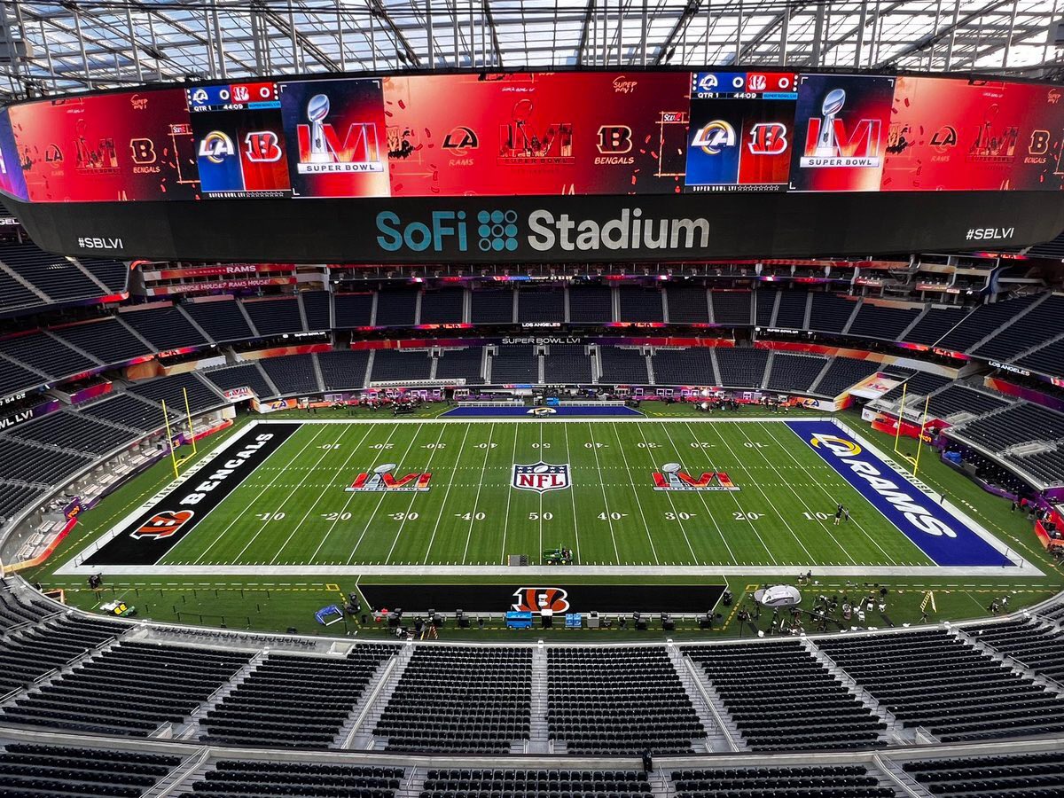PFF's tweet photo. The Rams and Bengals Super Bowl was watched by 112.3 million viewers across all platforms 🤯

Up 14% over last year’s Super Bowl featuring the Chiefs and Bucs 📈 https://t.co/jFhcLJS6ov