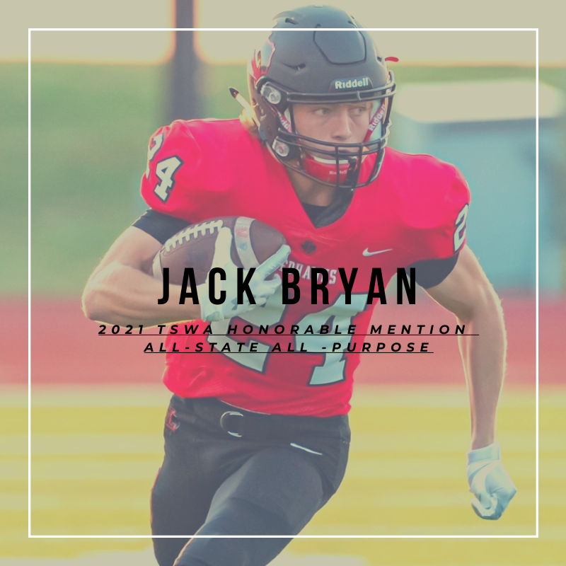 LHSRedhawksFB's tweet photo. Congratulations to Jack Bryan on being named Honorable Mention All-Purpose on the 2021 Texas Sports Writers Association's 5A All-State Team! 🔴⚫️

#OneChoice ☝️ https://t.co/xTt6bheZmP