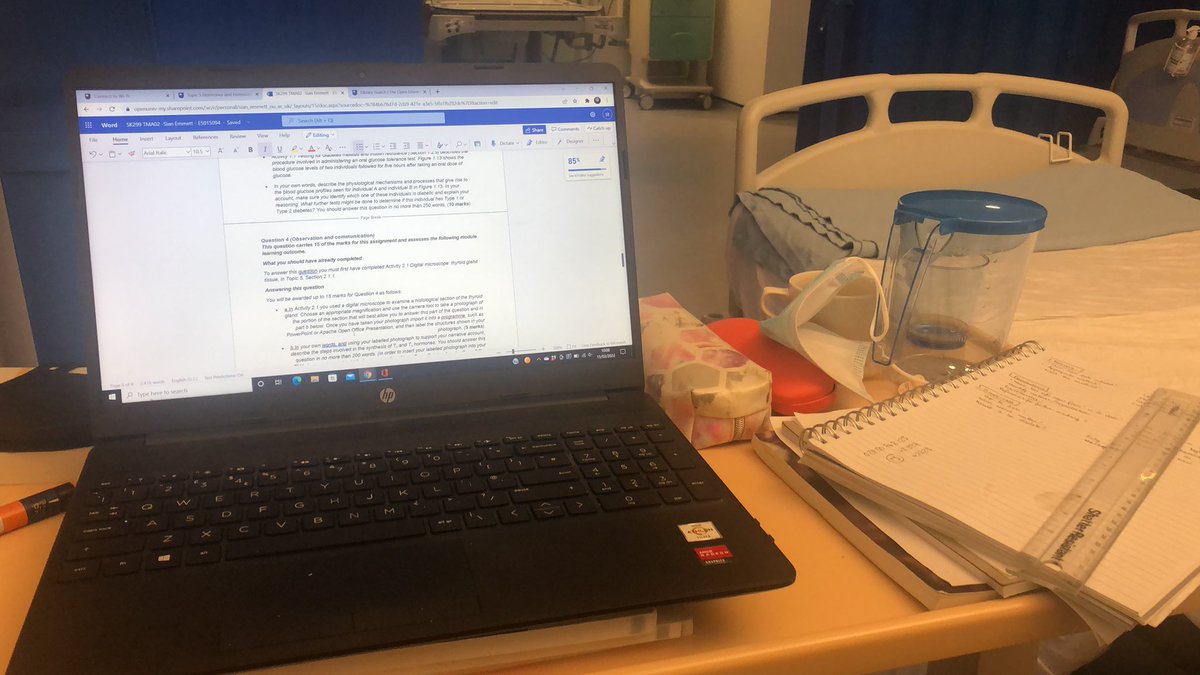 sianemmett's tweet photo. Surely there can’t be anything much more depressing than submitting an @OpenUniversity assignment from a hospital bed.
Ironically the assignment includes kidneys, diabetes and the immune system. Perfect post transplant study
#studyproblems #assessmentweek #transplant https://t.co/oGVGzBYPgl