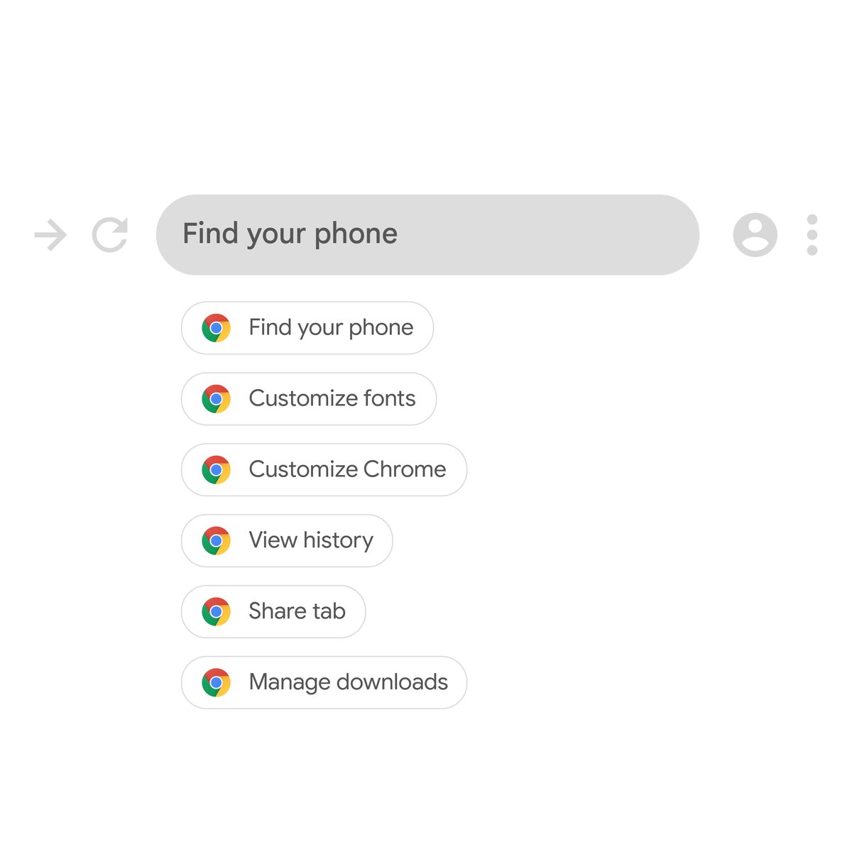 googlechrome's tweet photo. #Chrome Actions are a faster way to get things done with just a few keystrokes - and now, there are more ways to put them to use.

From viewing your history to managing your downloads, type a command into your address bar to take action directly. https://t.co/rXTUQ4t49X