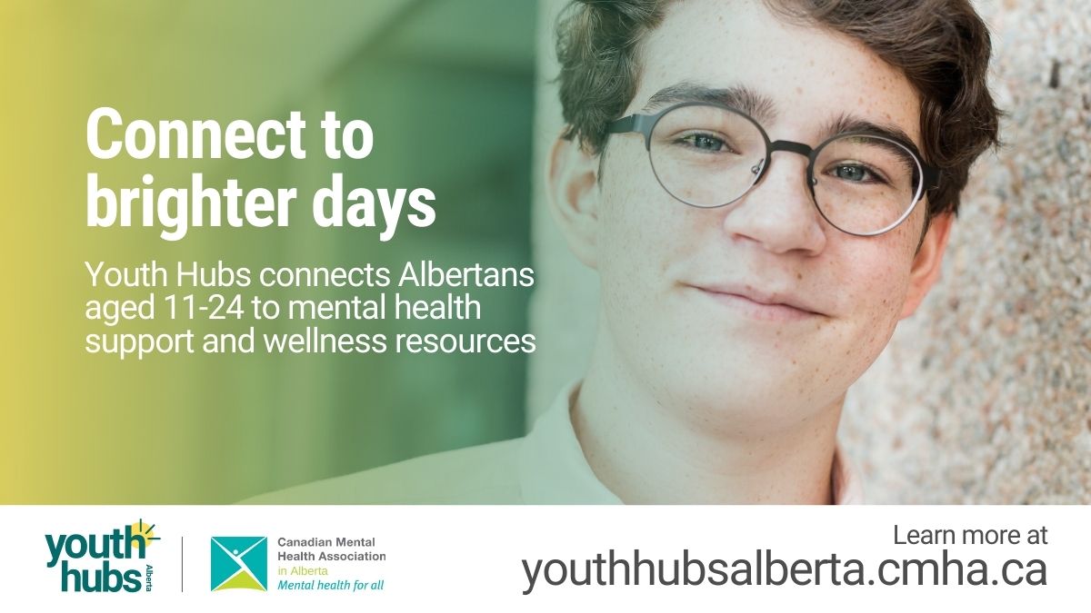 .<a href="/CMHA_AB/">CMHA Alberta and Centre for Suicide Prevention</a>'s Integrated Youth Hubs are clearly identified and easily accessible resources right in your own, school, university, service hubs, and safe community spaces! 

To learn more and find resources near you, visit youthhubsalberta.cmha.ca 

#abmentalhealth #abyouthhubs