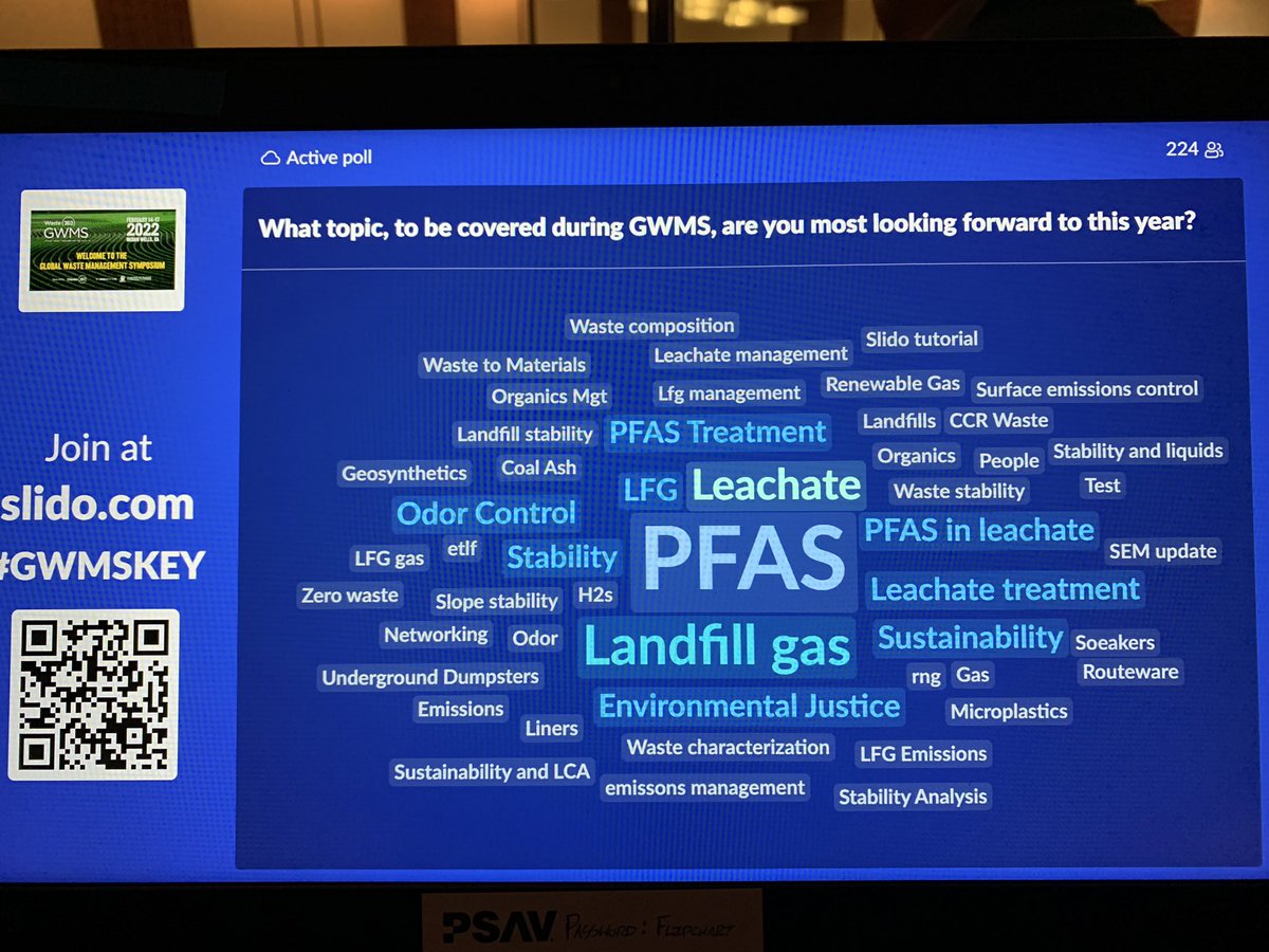 flotorres's tweet photo. The audience at #GWMS2022 shared the top topics they’re looking forward to hearing more about. PFAS led the pack. https://t.co/TYBReiV7XF
