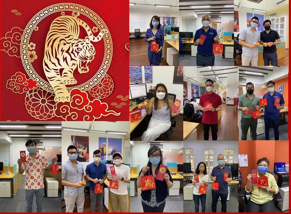 vesonnautical's tweet photo. Veson's Singapore team celebrated Chinese New Year together to welcome the Year of the Tiger! 

Wishing all a prosperous #yearofthetiger! 虎年吉祥 (hǔ nián jí xiáng) #lifeatveson https://t.co/g6EsPT7SaY