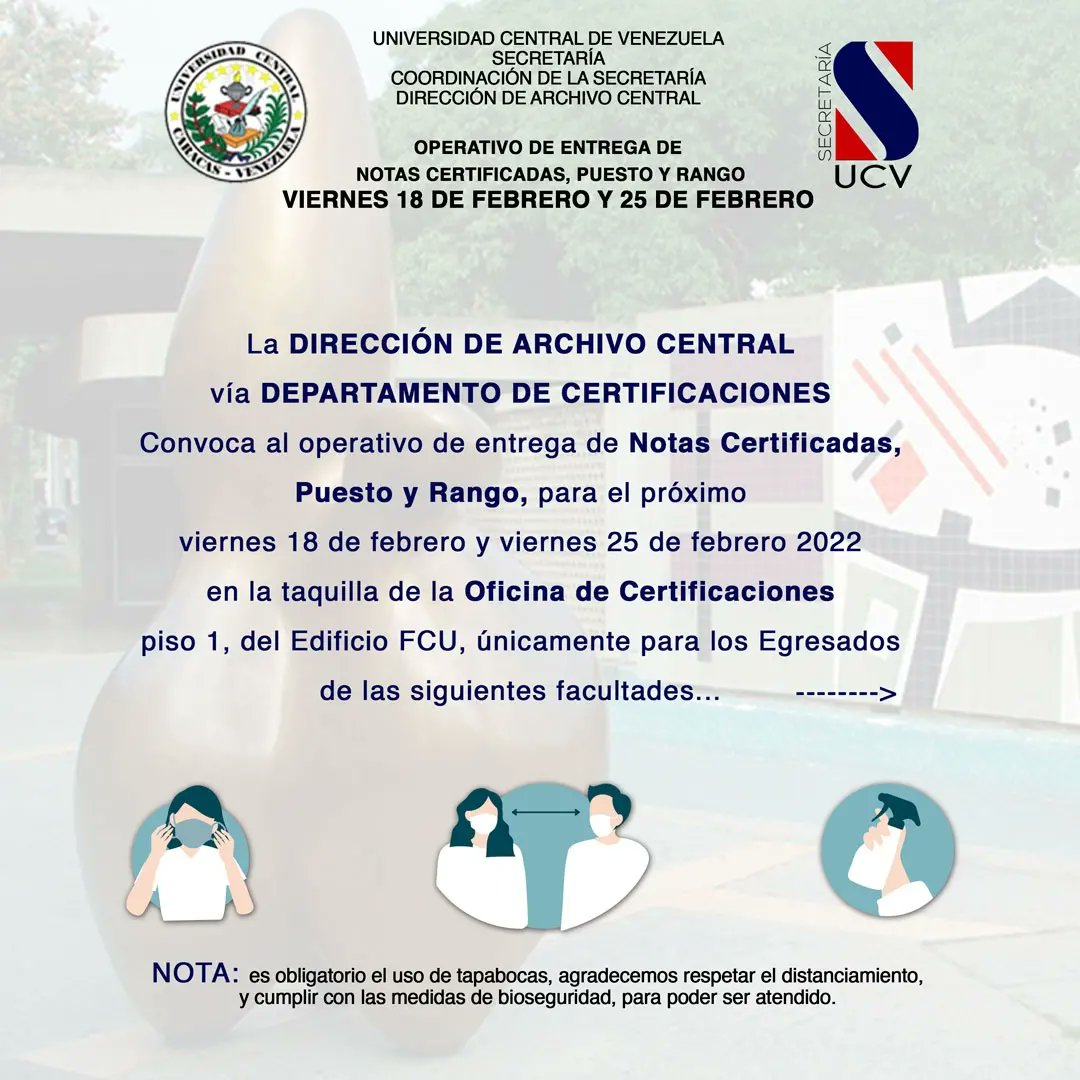 Secretaría UCV tweet media