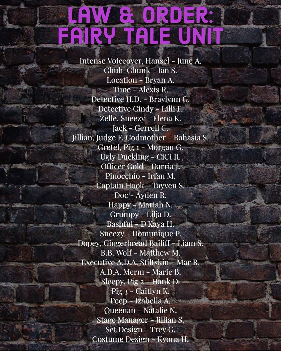 Congratulations to the casts and crews of our Theatre 1 shows this spring!