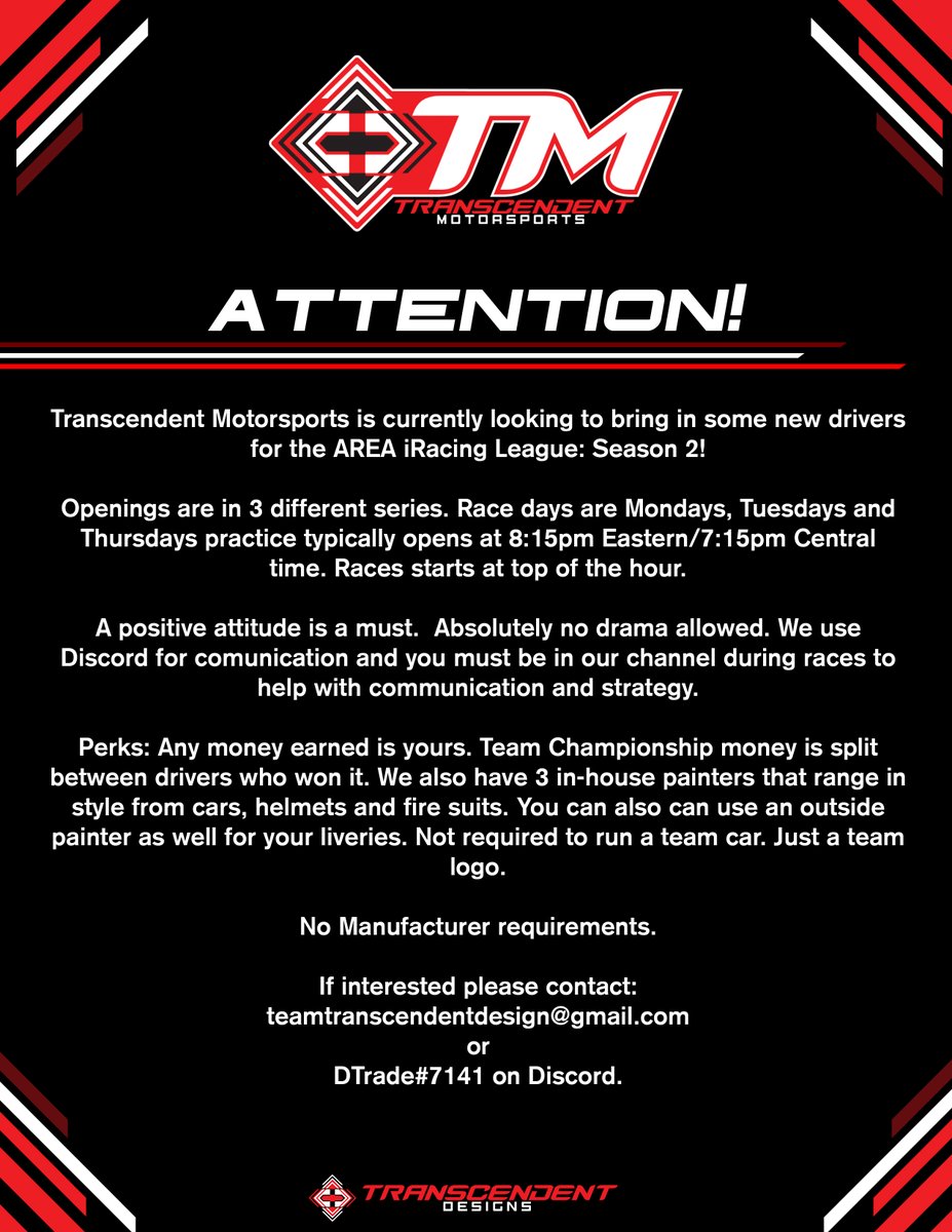 We have opened this to the public! Are you a sim racer or know of some! Have them contact us about joining the team!