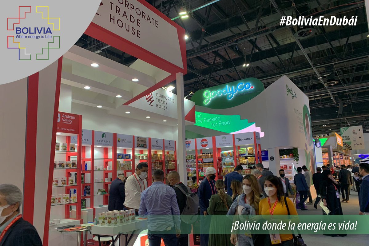 Rueda de Negocios | #Bolivia es parte de la feria de comida más grande del mundo #GulFood, junto al stand de la empresa de quinua real #AndeanValley dando a conocer al mundo los súper alimentos bolivianos en la @expo2020dubai.