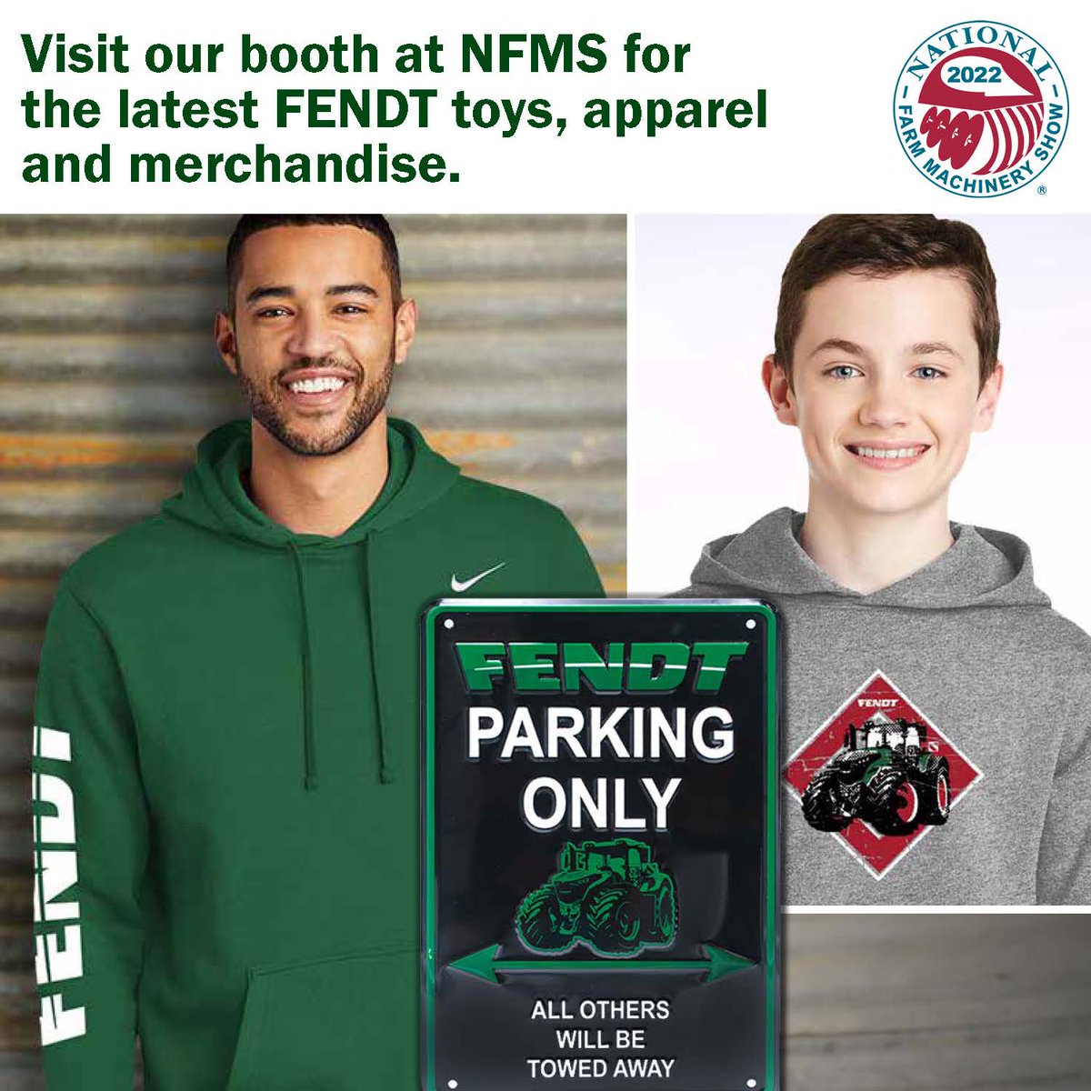 Fendt_NA's tweet photo. Attention #FendtFans make sure to come visit @AgEquipment at National Farm Machinery Show and stock up on all the latest #Fendt gear. From hats and hoodies to gloves and goodies we have what you need. #NFMS22 #Fendt https://t.co/oeAJGZCeZk