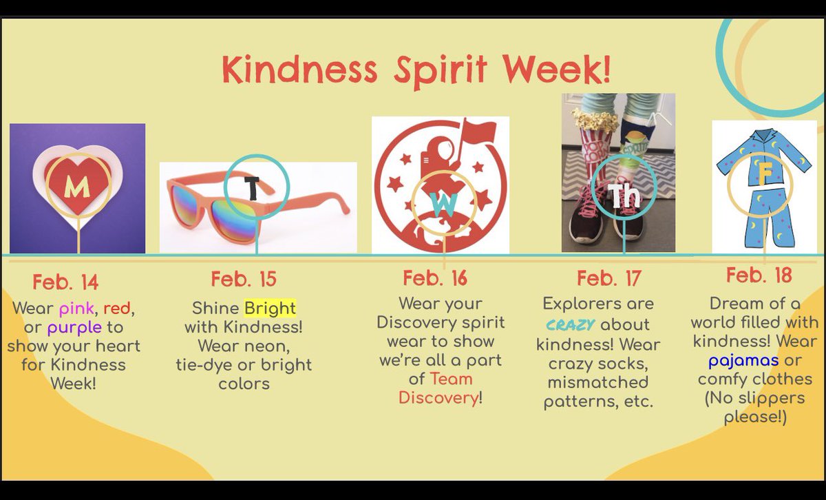 Happy Kindness Spirit Week, Explorers! #KindnessWeek 🥰 <a href="/DiscoveryAPS/">Discovery APS</a> <a href="/DiscoveryESPTA/">Discovery PTA</a> <a href="/APS_StudentSrvc/">APS Office of Student Services</a>