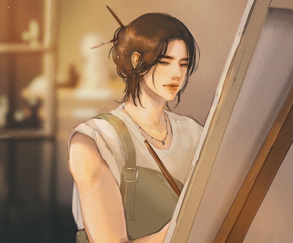 t_undr_a's tweet photo. The Artist                           His muse https://t.co/wwpUe8wT1d