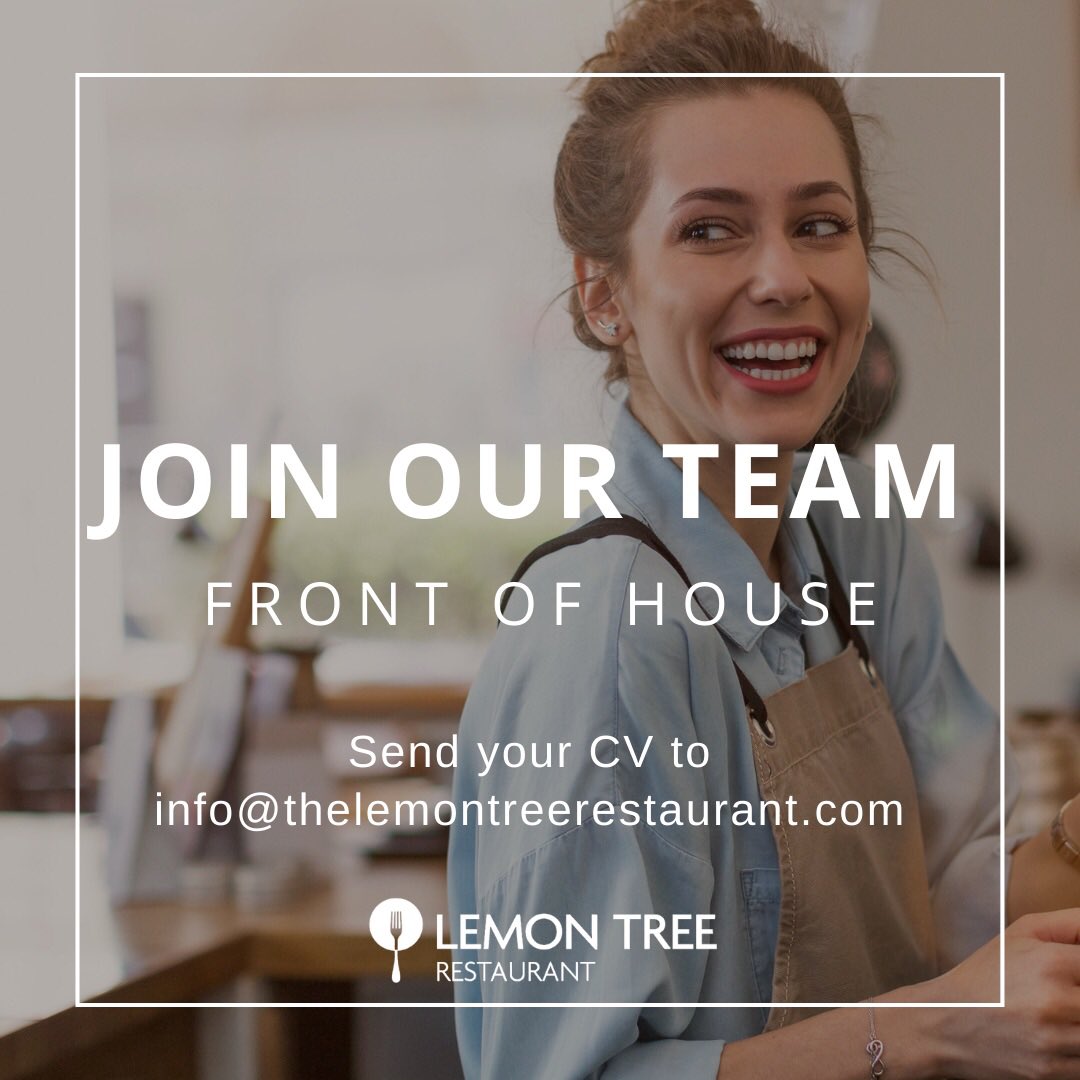 Lemontree_lk's tweet photo. -come join our team -

Front of house staff required - part time 

Send CV to: info@thelemontreerestaurant.com  

#letterkenny 

call 0749125788 https://t.co/32kFD9lC69