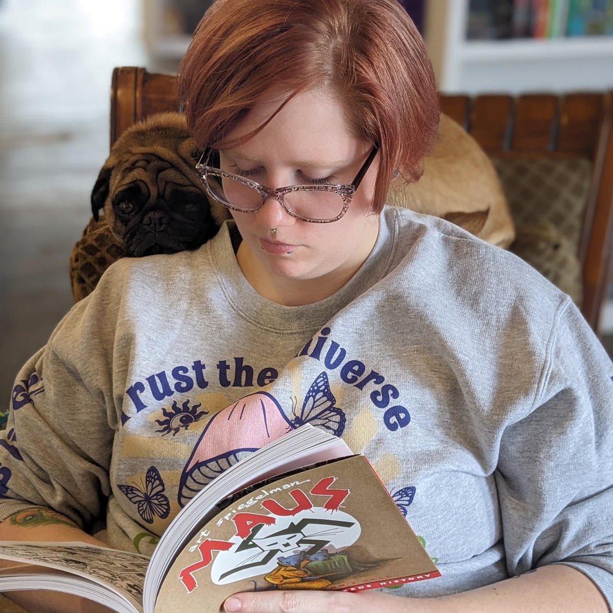 Ollie and Ashton read banned books. Well, mostly Ash, since Ollie can't read. 
.
.
#bannedbooks #maus #mausbook #readersofinstagram #reading #readmore #bookcover #bookshop #shopsmall #shopindies #locallove #hutchinsonks #booklife #indiebookshop #crowandcobooks #crowandco