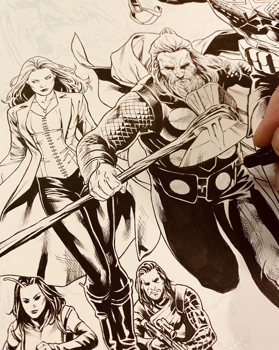 RT @MarkBrooksArt: More penciling and inking for your eyeballs. #MarvelComics #AvengersEndgame #Thor #ScarletWitch https://t.co/aJXhjV2DCg
