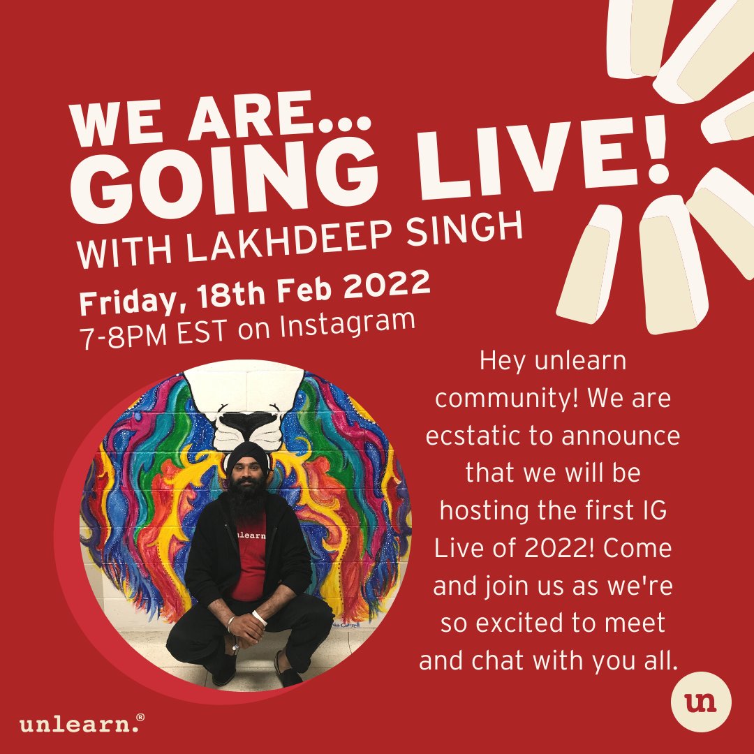 Hey unlearn community! We're so excited to finally do an Instagram Live! We will be joined by Lakhdeep Singh, our VP of Equity Education on Friday, Feb 18th from 7-8PM EST. We'll be talking more about what we do and answering some of the questions you have about us! See you soon!
