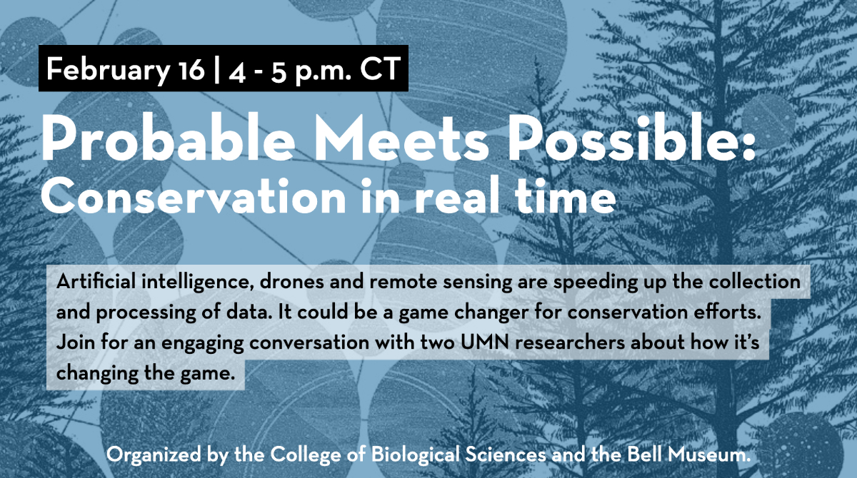 umncbs's tweet photo. Interested in how drones (and more) are changing #conservation? Tune in for a virtual event tomorrow to hear from UMN researchers working on the ground with @UMNLionCenter @BirdLab_NRRI. The event is co-hosted with @BellMuseum. Learn more + register ➡️ https://t.co/H8q0WztuZ3 https://t.co/VNgzcNxNeU